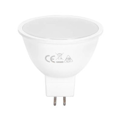 Żarówka LED MR16 3W 3000K 250lm z białą obudową i dwoma pinami trzonka