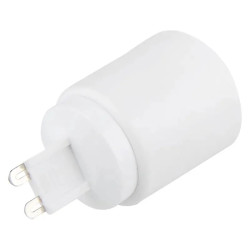 biały adapter do żarówki z mocowaniem G9 na gwint E27