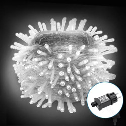 Zwinięte płaskie lampki choinkowe LED 300 sztuk z adapterem czarnym