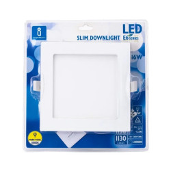 Kwadratowy biały panel LED 16W do montażu podtynkowego