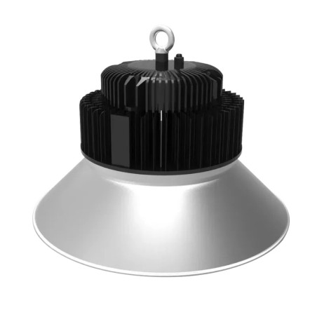 Lampa przemysłowa LED 200W czarna aluminiowa z szerokim kloszem