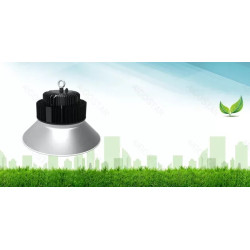 Lampa przemysłowa LED 200W czarna aluminiowa z szerokim kloszem