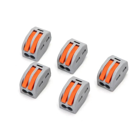 Szaro-pomarańczowe listwy zaciskowe PCT-212 w zestawie 5 sztuk