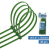 Zielone nylonowe opaski zaciskowe o wymiarach 3,6x150 mm w opakowaniu 40 sztuk