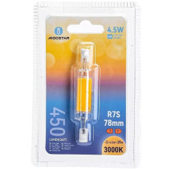 Żarnik LED COB R7S 4,5W o przezroczystej szklanej obudowie, widoczny trzonek R7S