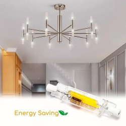 Żarnik LED COB R7S 4,5W o przezroczystej szklanej obudowie, widoczny trzonek R7S