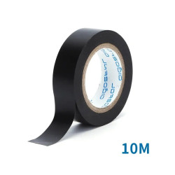 Czarna taśma elektroizolacyjna PVC zwinięta w rolkę, długość 10 m, szerokość 17 mm