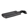 Czarna lampa solarna LED 10W z czujnikiem ruchu i pilotem, widok z przodu i tyłu