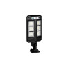 czarna lampa solarna LED z panelem i czujnikiem ruchu oraz pilotem
