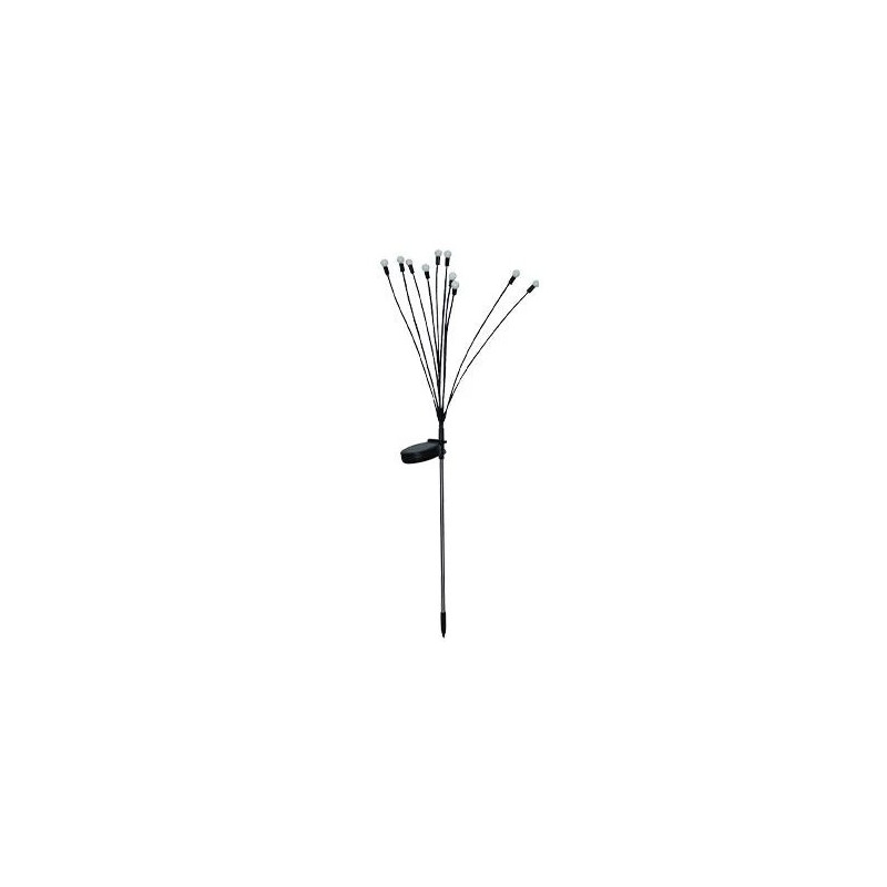 Lampa solarna LED z 10 diodami na czarno-białym stelażu z panelem solarnym