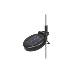 Lampa solarna LED z przezroczystym kloszem w kształcie dmuchawca na wbijanym stojaku z panelem solarnym