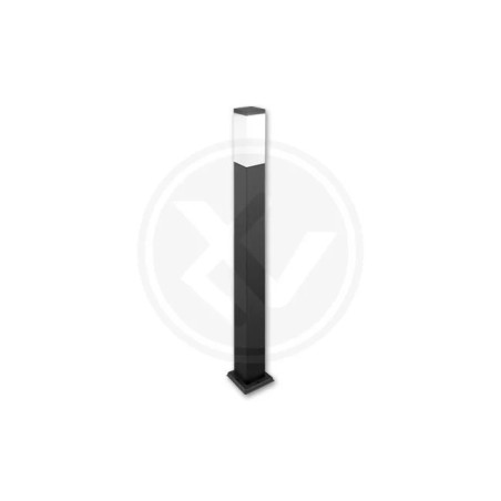 czarna lampa ogrodowa słupek 80 cm z białym kwadratowym kloszem