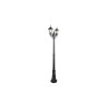 lampa stojąca ogrodowa z dwoma kloszami, czarna, wysokość 237,5 cm