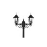 lampa stojąca ogrodowa z dwoma kloszami, czarna, wysokość 237,5 cm