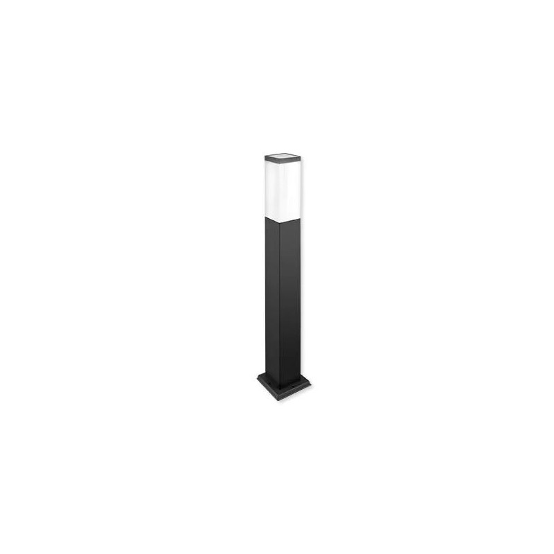 Czarna lampa ogrodowa słupek 65 cm z białym kloszem i gwintem E27
