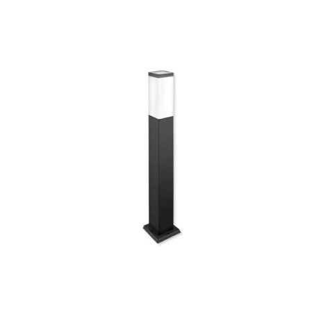 Czarna lampa ogrodowa słupek 65 cm z białym kloszem i gwintem E27