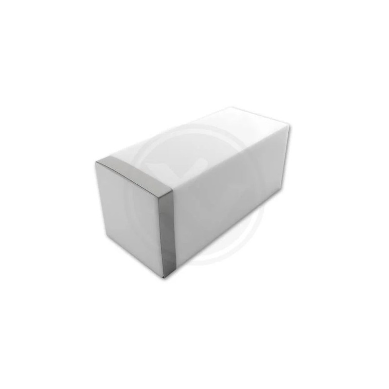 biało-srebrna lampa ogrodowa prostokątna 200x80x80 mm z tworzywa PC