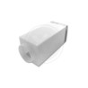 biało-srebrna lampa ogrodowa prostokątna 200x80x80 mm z tworzywa PC
