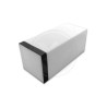 Czarna stojąca lampa ogrodowa o wysokości 65 cm z białym kloszem i kwadratową podstawą