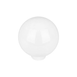 Lampa solarna LED o kulistym kształcie z czarnym trzonkiem i białą kopułą, długość około 20 cm