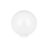 Lampa solarna LED o kulistym kształcie z czarnym trzonkiem i białą kopułą, długość około 20 cm
