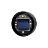 Lampa solarna LED o kulistym kształcie z czarnym trzonkiem i białą kopułą, długość około 20 cm