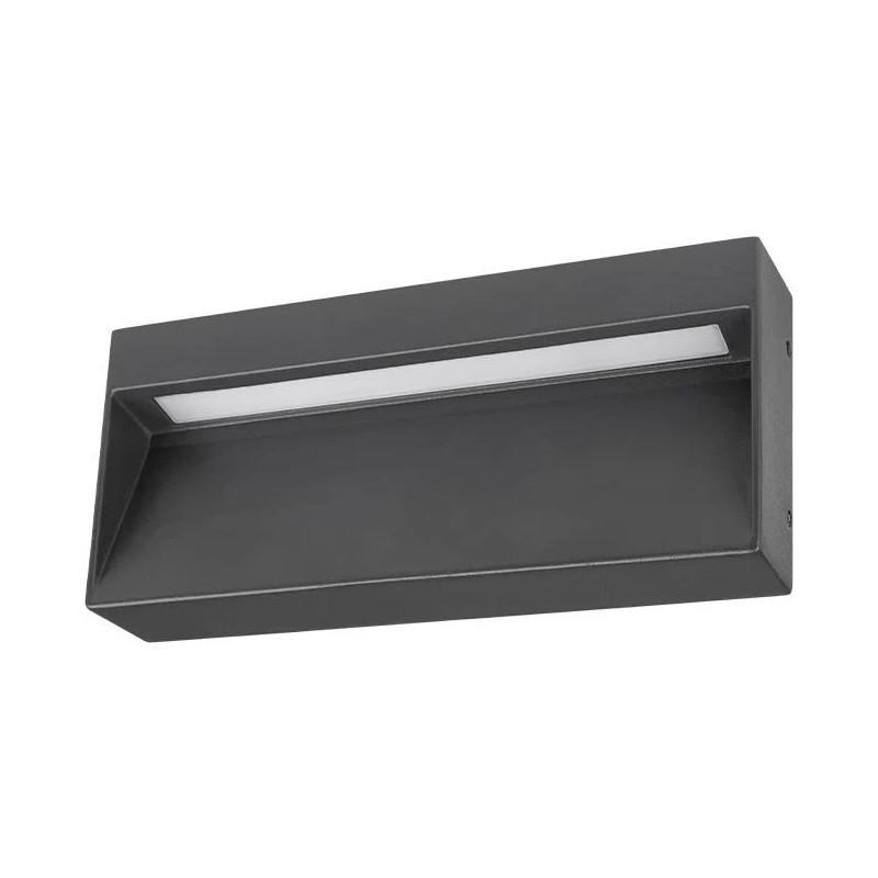 grafitowa oprawa LED 6W z prostokątną aluminiową obudową i mlecznym kloszem