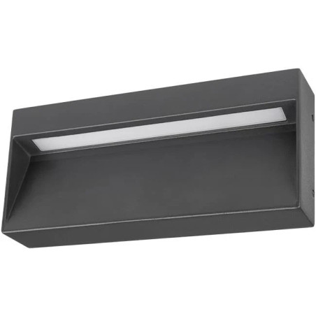 grafitowa oprawa LED 6W z prostokątną aluminiową obudową i mlecznym kloszem