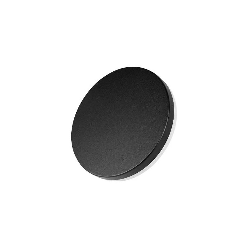 Czarna, okrągła oprawa LED do montażu zewnętrznego widok z boku i przodu