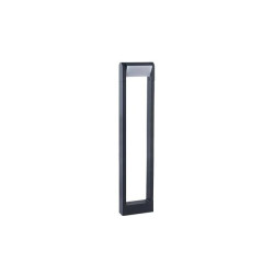 Lampa ogrodowa LED o smukłej formie, antracytowa, wysokość 60 cm, z widocznym panelem świetlnym