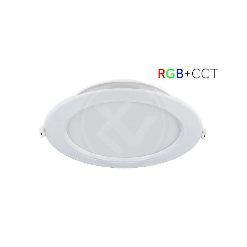 biały okrągły panel LED RGB+CCT do montażu sufitowego