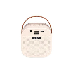 Beżowy głośnik Bluetooth 3W z kolorowym podświetleniem i dwoma mikrofonami