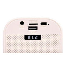 Beżowy głośnik Bluetooth 3W z kolorowym podświetleniem i dwoma mikrofonami