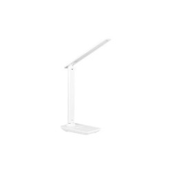 Biała składana lampa biurkowa LED z panelem i kablem USB-C