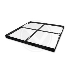 czarny natynkowy panel LED 600x600 mm na białym tle