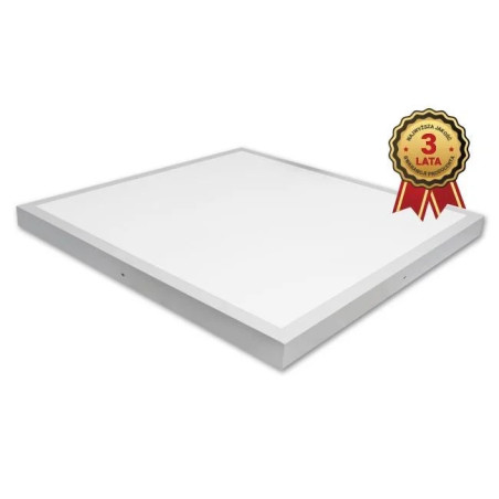 biały panel LED natynkowy 600x600 mm o płaskiej formie