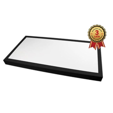 Panel LED natynkowy o czarnej ramce i prostokątnym kształcie 300x600 mm