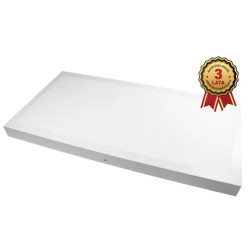 Biały panel LED natynkowy o wymiarach 300x600 mm z gładką powierzchnią i niewielką grubością