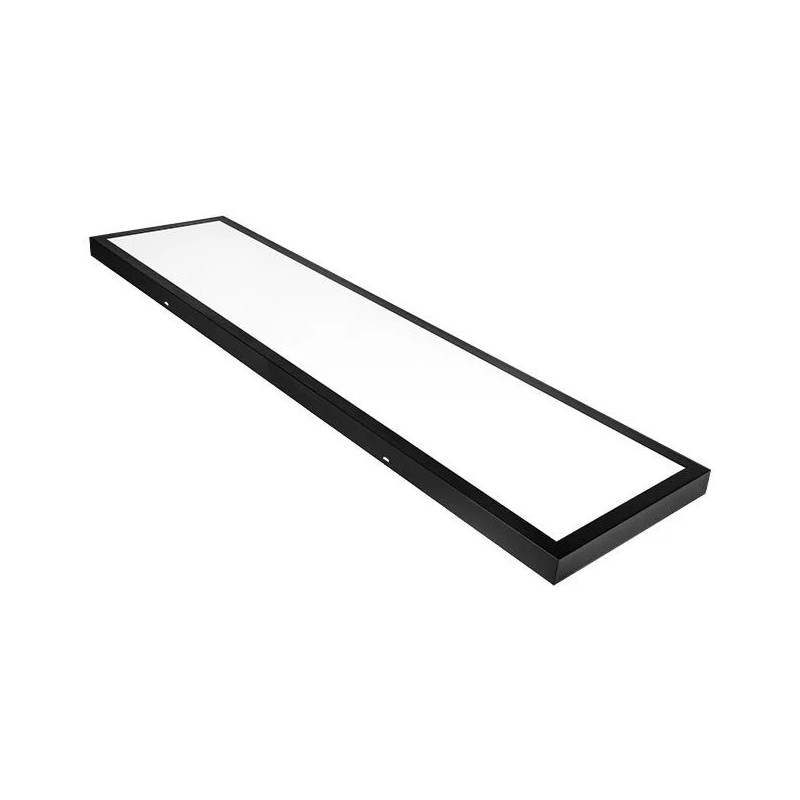 Czarny panel LED natynkowy prostokątny o wymiarach 300x1200 mm