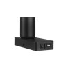czarny matowy kinkiet z regulowanym reflektorem i portami USB A+C z boku