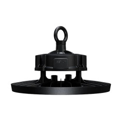 czarna lampa LED High Bay 100W 5000K z oczkiem montażowym i aluminiową obudową