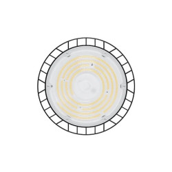 czarna lampa LED High Bay 100W 5000K z oczkiem montażowym i aluminiową obudową