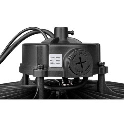 czarna lampa LED High Bay 100W 5000K z oczkiem montażowym i aluminiową obudową