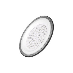 okrągła lampa LED High Bay z czarną obudową i przewodem zasilającym