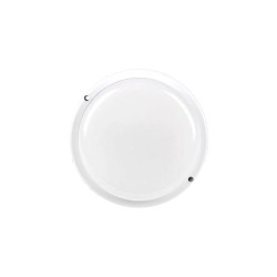 Biała okrągła lampa LED 12W z czujnikiem ruchu, widok z przodu i tyłu