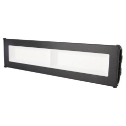 Czarna lampa LED High Bay 100W 5000K w prostokątnej obudowie z mlecznym kloszem