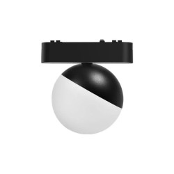 Lampa LED do systemu tracklight w czarno-białej obudowie, widok z przodu