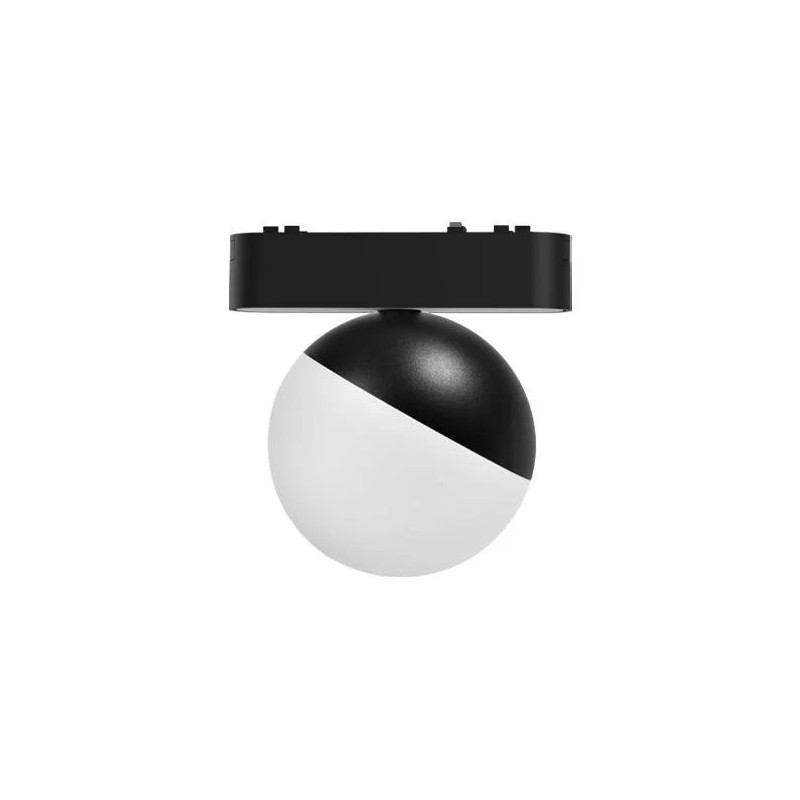 Lampa LED do systemu tracklight w czarno-białej obudowie, widok z przodu