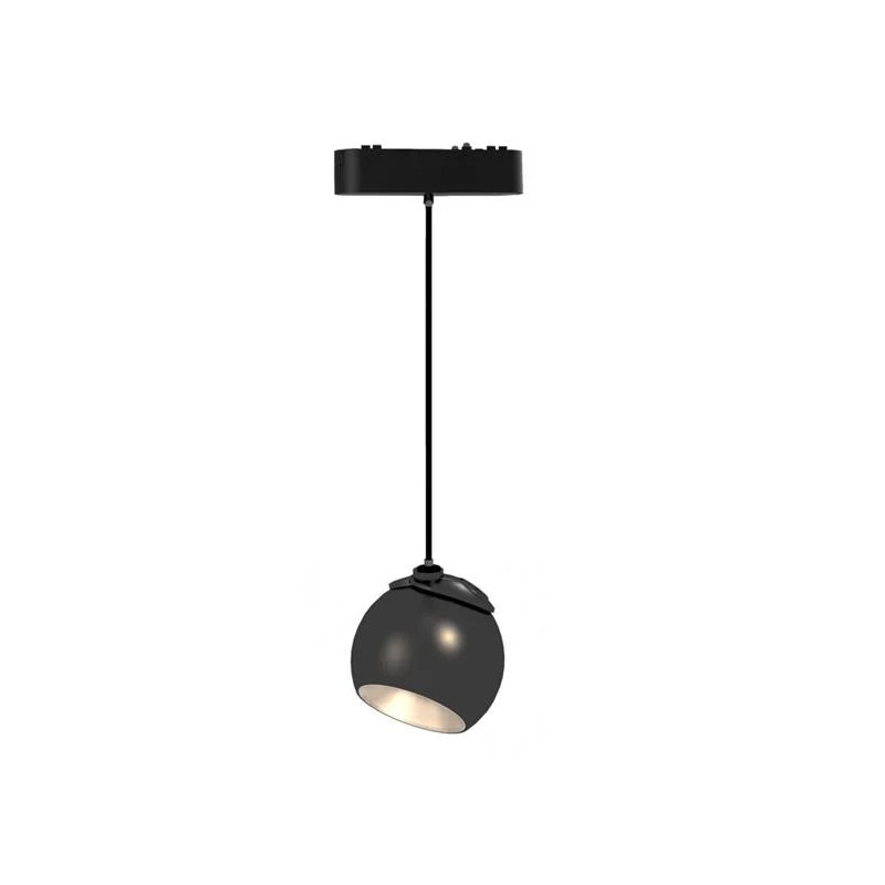 Czarna matowa lampa wisząca LED o kulistym kształcie z regulowanym przewodem
