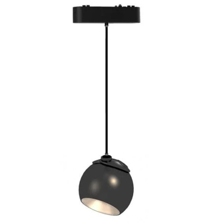 Czarna matowa lampa wisząca LED o kulistym kształcie z regulowanym przewodem
